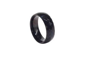 Tungsten Black Faceted Wedding Band Size 11