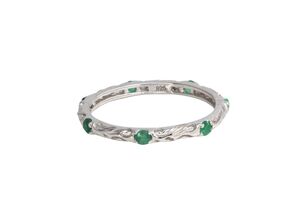 New! Sterling Silver 1/4ct Emerald Eternity Band