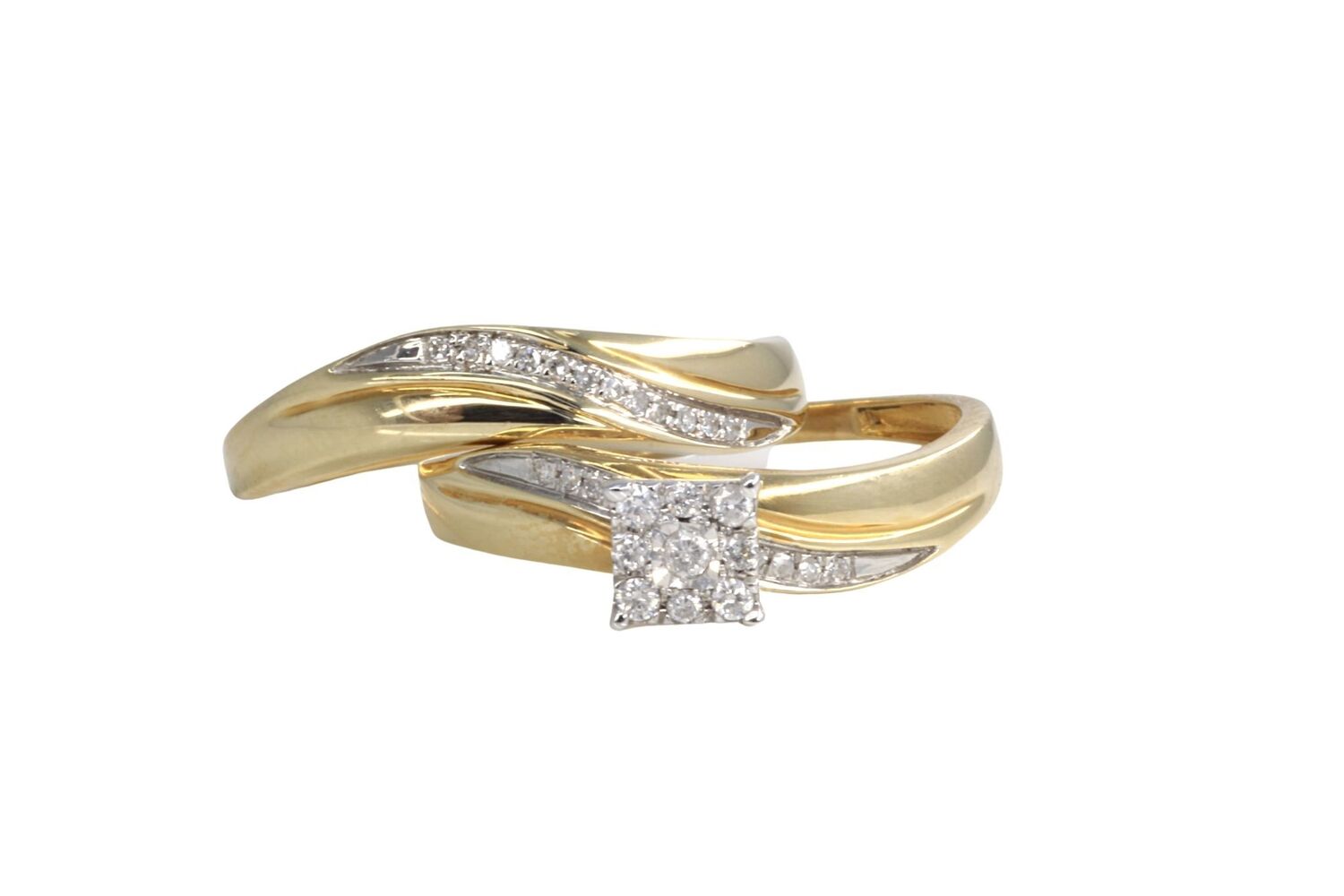  10k Yellow Gold 2pc Diamond Bridal Set