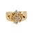  14k Yellow Gold 17 Diamond Star Shaped Cluster Ring