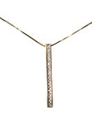  14k Yellow Gold Diamond Tower Necklace