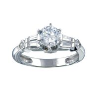 New! Sterling Silver CZ Engagement Ring