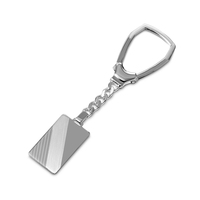 New! Sterling Silver High Polished & Matte Design Keychain