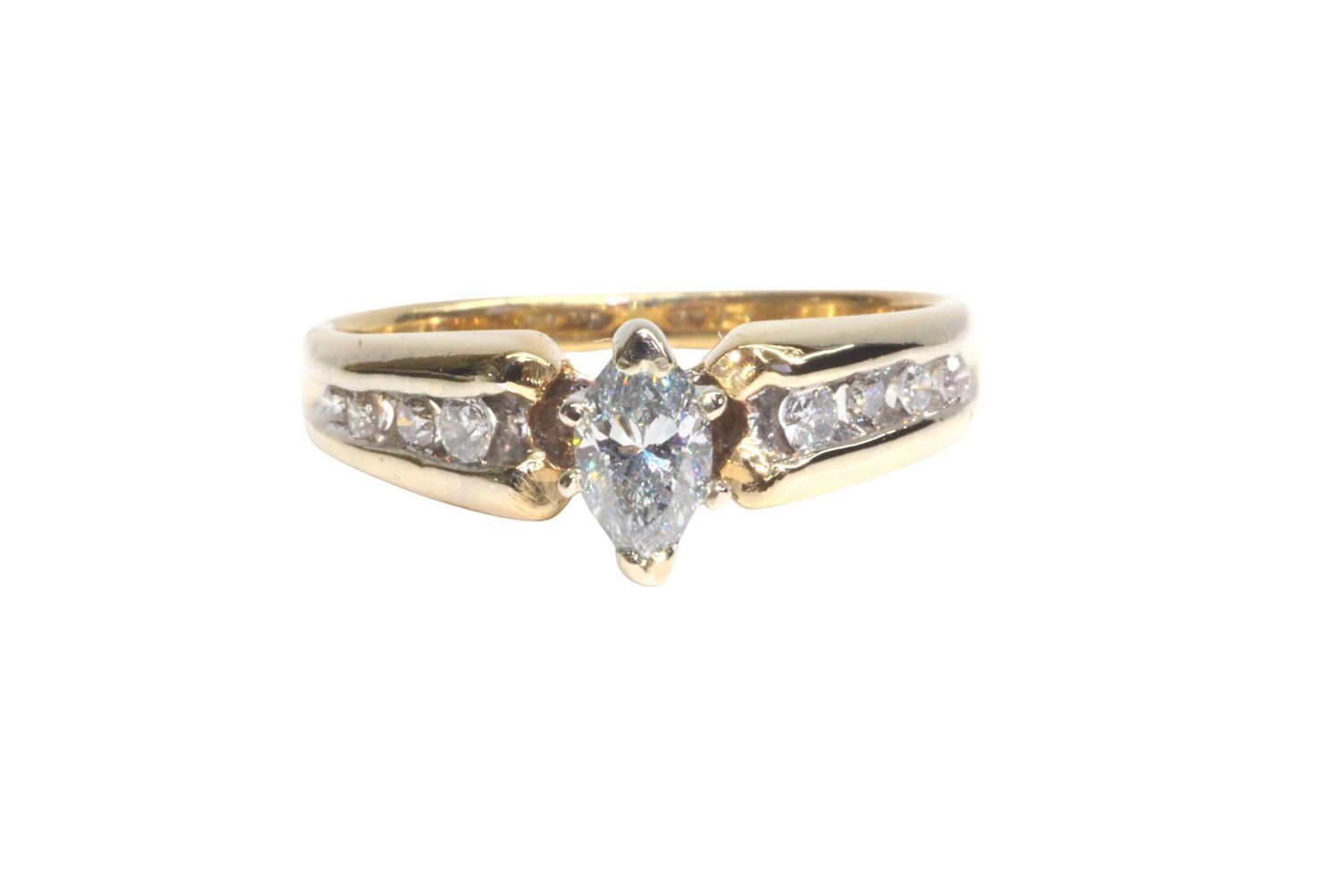  14k Yellow Gold .46ct Marq. Diamond Engagement Ring