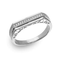 New! Sterling Silver Men's CZ Band