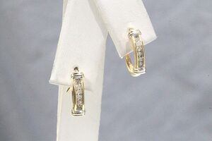  10k Yellow Gold Diamond Hoop Earrings