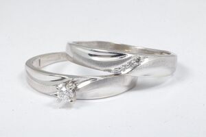  10k White Gold 2pc Diamond Bridal Brushed Finish Set