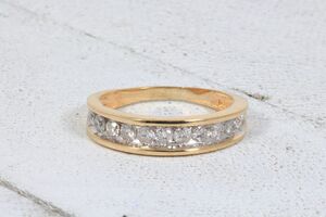  10k Yellow Gold Approx. 1.0cttw Diamond Channel Band