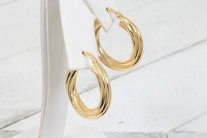  18k Yellow Gold Twist Hoop Earrings