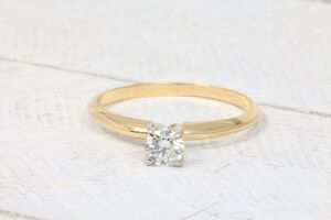  14k Yellow Gold 0.36ct Brilliant Round Cut Tiffany Solitaire Engagement Ring