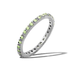 New! Sterling Silver Light Green CZ Eternity Band
