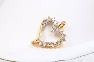  10k Yellow Gold Diamond Heart Pendant