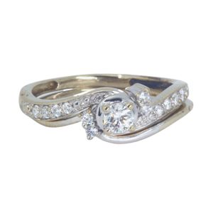  14k White Gold Diamond 2pc Locking Bridal Set