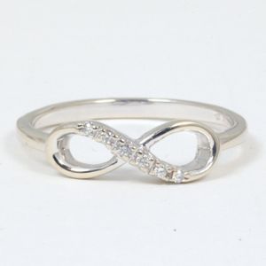  10k White Gold Diamond Infinity Symbol Ring