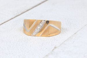  10k Yellow Gold Gent's Diamond Illusion Channel Ring