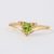  10k Yellow Gold Peridot Heart & Diamond V Shape Ring Size 12.5