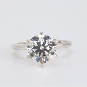  NEW 14k White Gold 3.02ct Lab Grown Solitaire Engagement Ring w/ IGI Cert